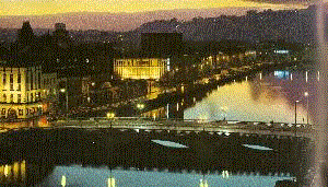 Evening Over River Lee, Cork City Sydøstlig på øen ved Cork 
